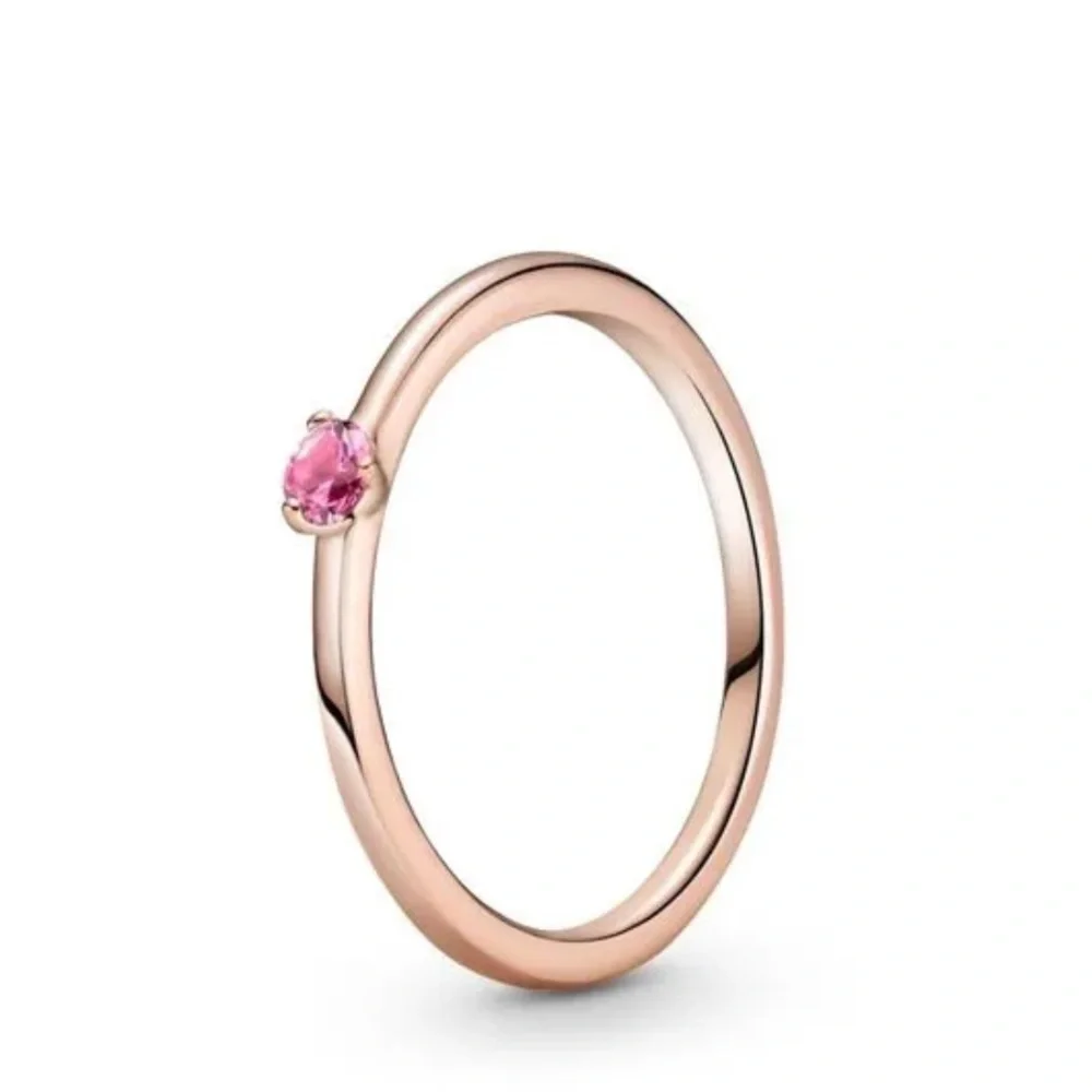 Pandora Rose Ring with Pink Stone - Picture 1 of 5